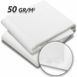 Voile d'hivernage en polypropyl�me 50g / m� 1. 5x20m avec piquets blanc