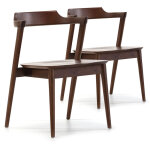Pack 2 chaises venus, couleur noyer, bois massif, 58 cm x 57, 5 cm x 76 cm