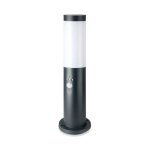 Vtac - borne ext�rieur anthracite avec d�tecteur 45cm ip44 pour ampoule e27 - silamp