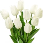 Vtizikl 10 tulipes artificielles, tulipes artificielles, fausses tulipes pour d�coration de salon ou ...