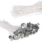 Vtizikl lot de 100 m�ches de bougie fonctionnelles sans fum�e ? m�che en coton pr� - cir� avec languettes ...