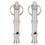 Vtizikl lot de 2 sifflets ultrasoniques r�glables en argent pour chien, sifflet ultrasonique pour animaux ...