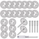 Vtizikl 20 pcs mini disque diamant � tron�onner pour dremel avec mandrin de 3mm pour coupe pierre, verre, ...