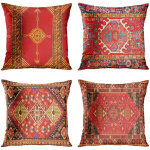 Vtizikl 4pcs housse de coussin rouge orientale turque - d�coration d'int�rieur - style tribal ethnique ...