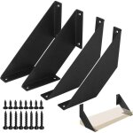 Vtizikl �tag�re murale noire de 15 cm, support d'�tag�re robuste, support d'�tag�re en fer antique, 4 ...