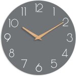 Vtizikl horloge murale en bois de 25 cm, silencieuse et sans tic - tac, adapt�e � la chambre, au salon, ...