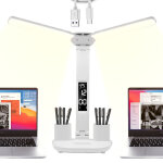 Vtizikl lampe de bureau sans fil � led pour enfant avec heure calendrier temp�rature 2 porte stylo, double ...