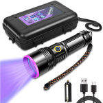 Vtizikl lampe torche uv 30 w 365 nm rechargeable par usb, lumi�re noire, d�tecteur d'urine animale pour ...