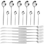 Vtizikl m�nag�re 24 pi�ces pour 6 personnes, en acier inoxydable poli, avec fourchette et cuill�re, compatible ...