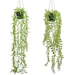 Vtizikl plantes artificielles suspendues avec pots de fleurs, adapt�es aux �tag�res, bureaux, d�coration ...