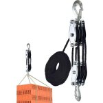 Vtizikl poulie de palan � corde de 2000 kg - acier galvanis� - 6 poulies - corde de nylon r�sistant