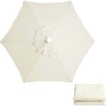 Vtizikl toile de remplacement pour parasol / 3m, 6 baleines, housse de parasol de rechange, tissu de ...