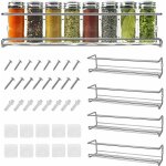 Vurahome - �tag�re � �pices mural m�tal lot de 4 opour, range epices cuisine auto - adh�sif sans percage, ...
