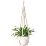 Vurahome - macram� pot suspendu indoor suspension plante panier pot de fleur corde de coton avec perles ...