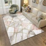 Vurahome - tapis salon g�om�trique style moderne gris rose r�sistant � , xu, l'usure tapis doux decoration ...