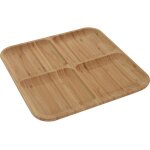 Assiette carre pour goter, bambou, 30 x 30 cm, couleur naturelle