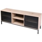 Wadiga - meuble tv 2 portes soho en bois et mtal