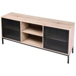 Wadiga - meuble tv 2 portes soho en bois et mtal