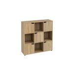 tagre basse en bois mdf 9 casiers 5 portes faon console