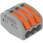 Wago - mini borne type 222 3x0, 08 - 2, 5 mm� gris bo�te de 10 pi�ces