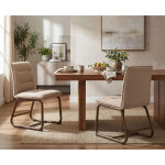 Wahson chaise de salle � manger en lin, lot de 2 fauteuils salle � manger moderne avec pieds en m�tal ...