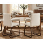 Wahson chaise de salle � manger en lin, lot de 4 fauteuils salle � manger moderne avec pieds en m�tal ...