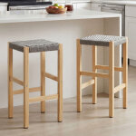 Wahson tabouret de bar lot de 2 en bois, chaise de bar hauteur 65cm chaise haute cuisine pour bistrot, ...