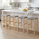 Wahson tabouret de bar lot de 4 en bois, chaise de bar hauteur 65cm chaise haute cuisine pour bistrot, ...