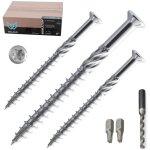 Vis terrasse inox a2 5. 0 x 60 mm autoperceuses ? lot de 1000 pi�ces avec embouts torx et foret vis � ...