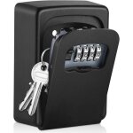 Wall mounted key box for home, waterproof and security, large capacity, replacement house key safe, black ...