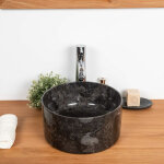 Wanda collection - lavabo en marbre salle de bain ulysse 30 cm noir
