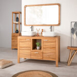 Wanda collection - meuble sous vasque en teck courchevel 120 cm