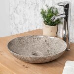 Wanda collection - vasque salle de bain en marbre à poser lysom 35 cm gris Wanda collection - vasque salle de bain en marbre à poser lysom 35 cm gris