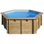 Waterclip - piscine bois hexagonale 395cm - v7. 5m2 - autoclave iv - liner 60 / 100 - rainure languette ...
