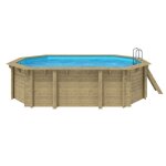 Waterclip - piscine bois octogonale 541 x 350 cm - 12m2 - autoclave iv - liner 70 / 100 - rainure languette ...