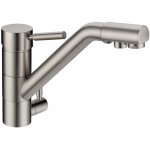 Robinet mitigeur 3 voies nickel bross� ? hauteur 213 mm ? canne orientable 360� ? pour eau chaude, froide ...