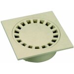 Wavin - siphon de cour - dimensions : 150x150 - couleur : gris clair - sorties � 40 - 50 - 125