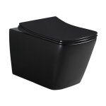 Swiss aqua technologies - wc suspendu infinitio noir mat sans bride design, fixations invisibles + abattant ...