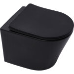 Swiss aqua technologies - wc suspendu infinitio noir mat sans bride et fixations invisibles + abattant ...