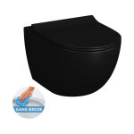 Swiss aqua technologies wc suspendu sans bride sat infinitio avec abattant softclose, noir mat (satinf011rrexp ...