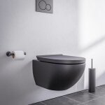 Bernstein - wc suspendu noir mat cuvette sans rebord toilettes fond creux abattant fermeture douce, cramique ...