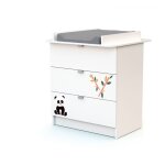 Webaby - commode à langer 3 tiroirs panda en bois alba Webaby - commode à langer 3 tiroirs panda en bois alba
