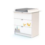 Webaby - commode à langer 3 tiroirs panda en bois alba Webaby - commode à langer 3 tiroirs panda en bois alba