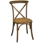 Webmarketpoint - chaise cross wood marron assise tissage empilable cm50x50h46. 5 - 88