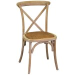 Webmarketpoint - chaise empilable croix en bois naturel 51x55x46, 5 - 89h cm