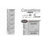 Commode �troite polyvalente en bois blanc home cm 26 x 32 x 98 h