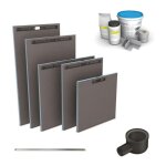Wedi - receveur � carreler fundo riolito neo + barrette de finition + bonde horizontal + kit d'�tanch�it� ...