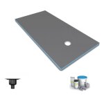 Wedi - receveur de douche  carreler 160 x 90 fundo primo rectangle coulement excentr + bonde verticale ...