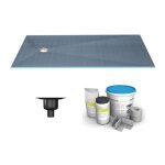 Wedi - receveur de douche  carreler 180 x 90 fundo primo rectangle coulement excentr + bonde verticale ...