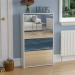 Welham meuble à chaussures miroir 3 tiroirs, armoire de rangement pour entrée h 100, 2 x l 62, 4 x p ... Welham meuble à chaussures miroir 3 tiroirs, armoire de rangement pour entrée h 100, 2 x l 62, 4 x p ...
